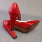 1970s Red & White Spectator Pumps by Rayne UK 3.5