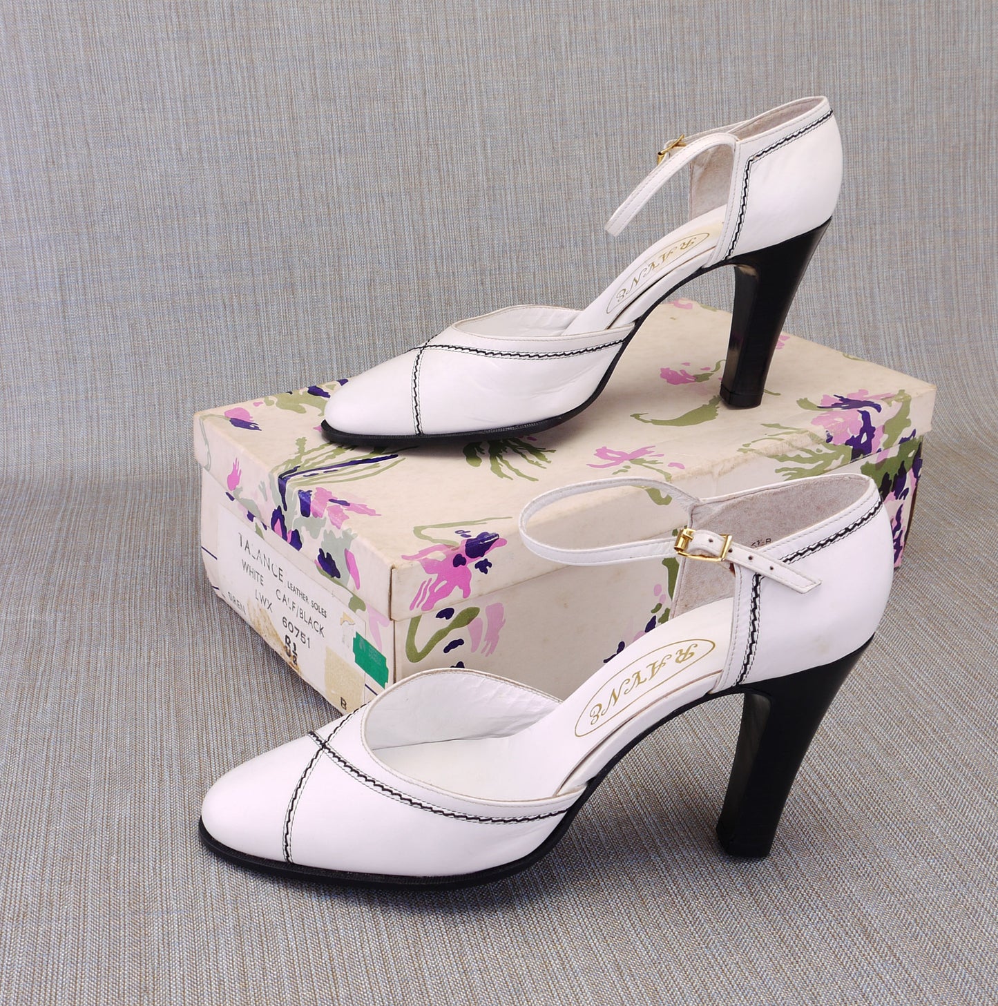 Rayne Deadstock White D'Orsay Pumps c1980 UK 4