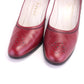 1970s Dark Red Brogued Pumps by Rayne UK 5.5