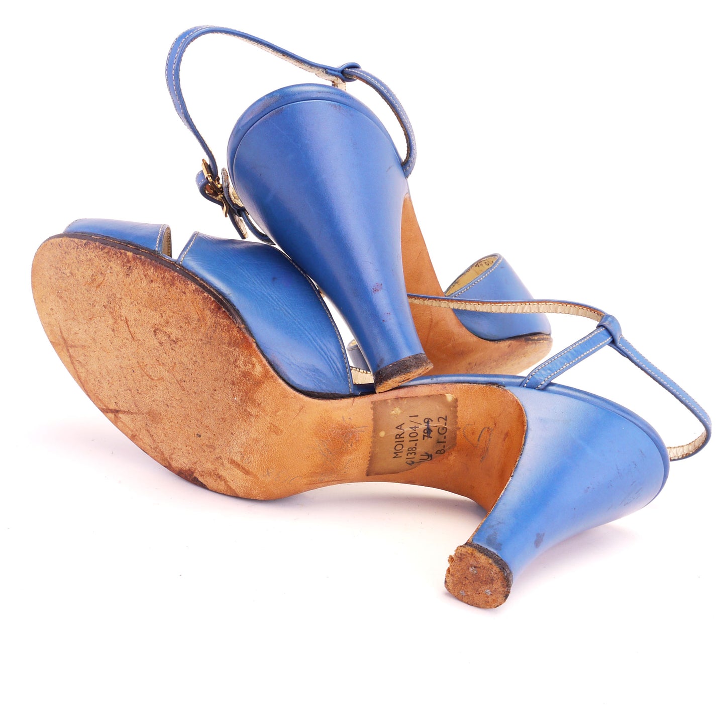 1950s Cobalt Blue Sandals by Russell & Bromley UK 2.5