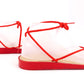 80s Doing 1950s Red String Ties Beach Sandals UK 5