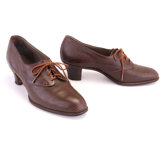 1930s Decorative Stitched Lace Ups by Reeves UK 4.5