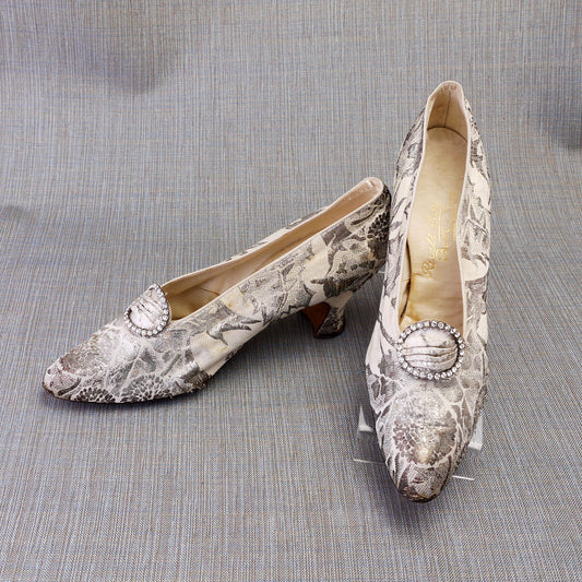 1920 Silver Brocade Wedding Shoes by Revell UK 6