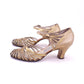 1930s Gold Strappy Sandals by Rheinberger UK 5.5