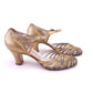1930s Gold Strappy Sandals by Rheinberger UK 5.5