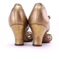 1930s Gold Strappy Sandals by Rheinberger UK 5.5