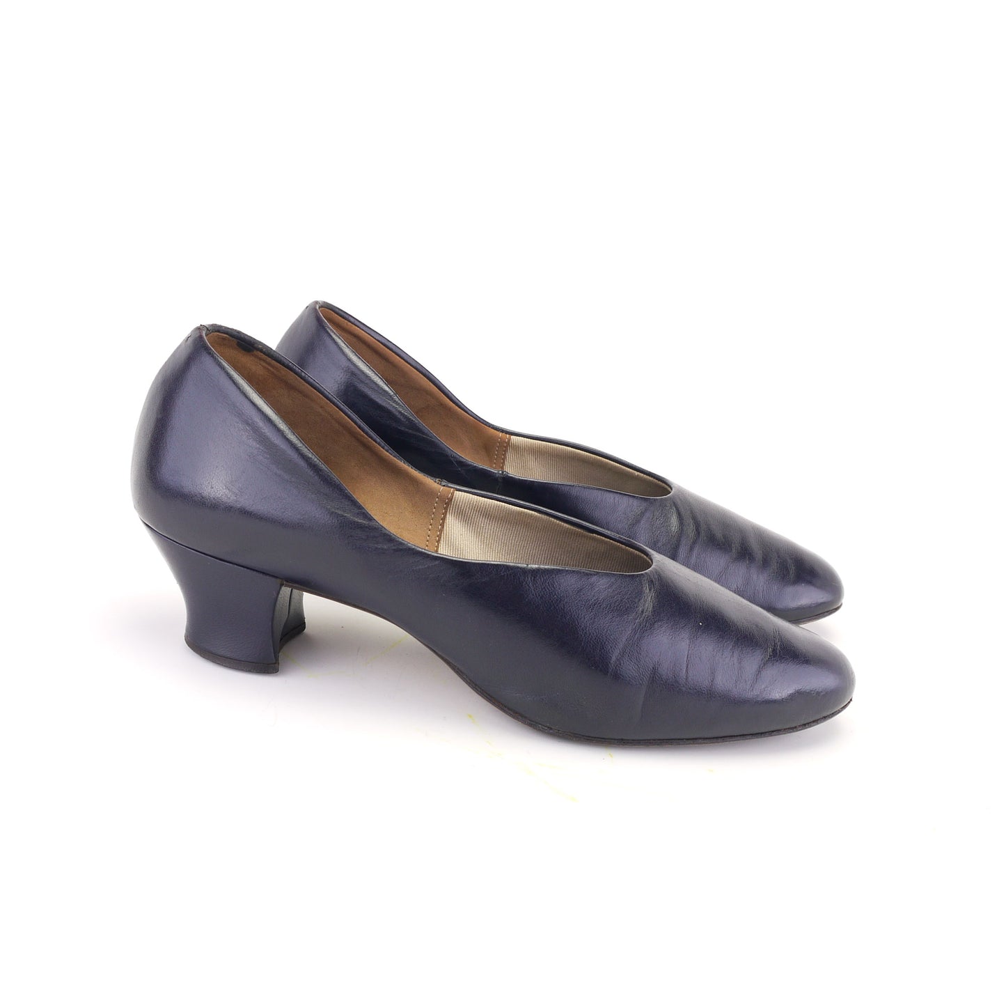 1930s Navy Leather Grecian Slippers by Robt Derby UK 5