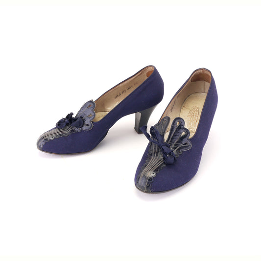 Navy 1930s Shoes by Russell & Bromley UK 6