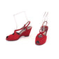 1940s Red Suede Wedge Sandals by Saks UK 6.5