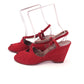 1940s Red Suede Wedge Sandals by Saks UK 6.5
