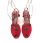 1940s Red Suede Wedge Sandals by Saks UK 6.5