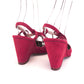 1940s Red Suede Wedge Sandals by Saks UK 6.5