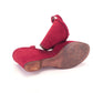 1940s Red Suede Wedge Sandals by Saks UK 6.5