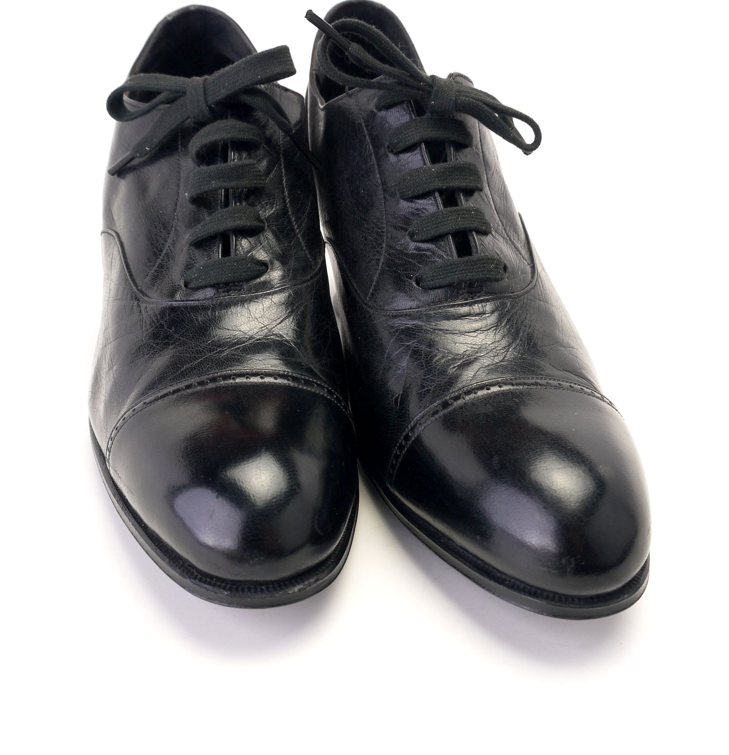 Edwardian Teens 20s Unworn Black Oxfords UK 3.5