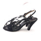 1950s Black Suede Evening Sandals w Large Stones UK 4.5