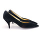 1960s Black Velvet Stilettos by Saxone UK 4