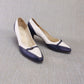 Unworn Navy & White 1960s Pumps by Seducta UK 4
