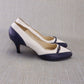 Unworn Navy & White 1960s Pumps by Seducta UK 4
