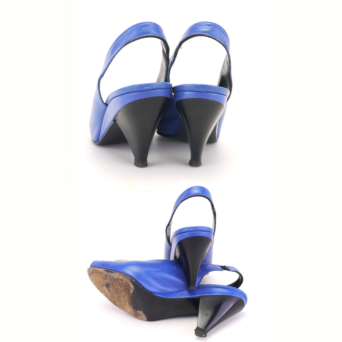 Seducta Blue & Black 1980s Sandals and Bag UK 4.5