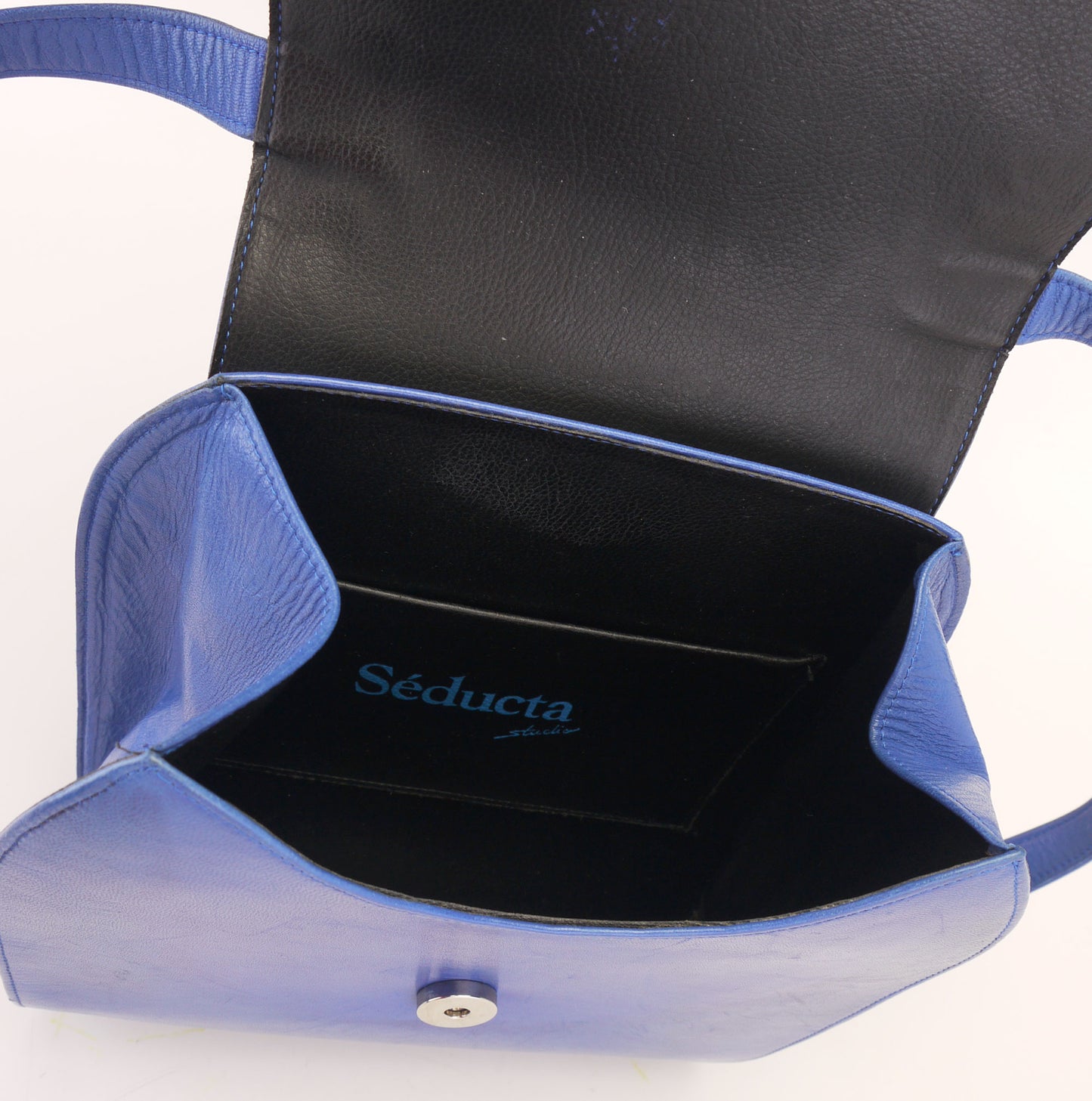 Seducta Blue & Black 1980s Sandals and Bag UK 4.5