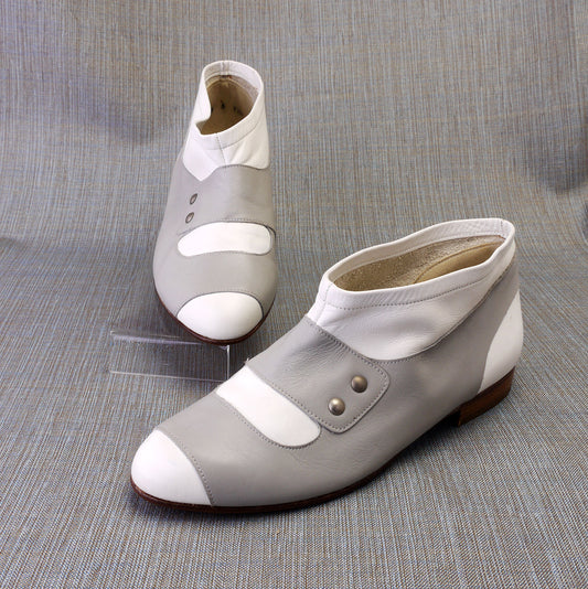 1980s Unworn Seducta Grey & White Ankle Boots UK 5