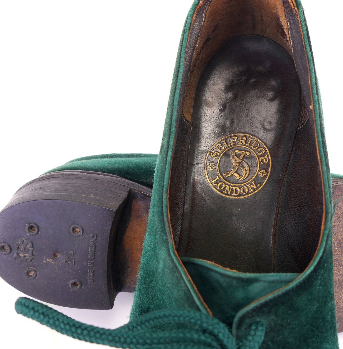Green Suede Derbies from Selfridges c1930 UK 5