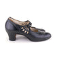 1920s Black Mary Janes with Cutouts UK 6
