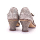 1920s Silver Sandals Metal Braid T Bars UK 3