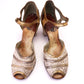 1950s Gold and Silver Brocade Evening Sandals UK 4