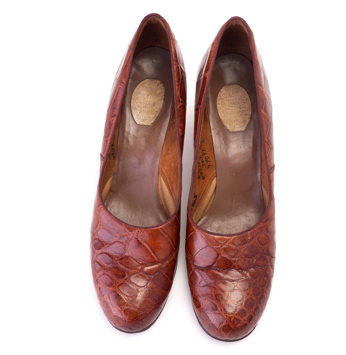 1940s Mid Heel Cognac Pumps by Slade UK 7