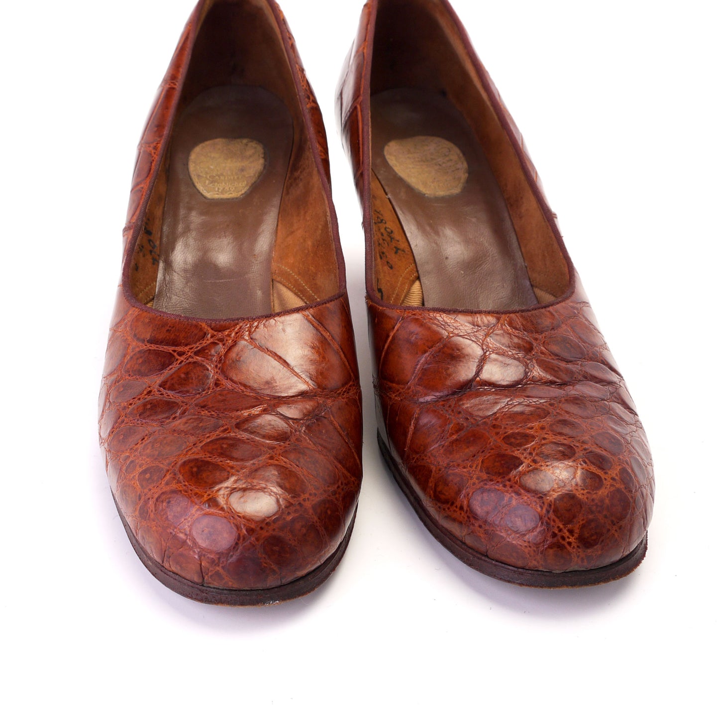 1940s Mid Heel Cognac Pumps by Slade UK 7