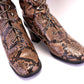 1960s Snake Print Laced Knee Boots UK 4