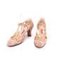 1930s Blush Pink Brocade T Bar Shoes by Sorosis UK 4.5