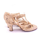 1930s Blush Pink Brocade T Bar Shoes by Sorosis UK 4.5