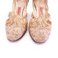 1930s Blush Pink Brocade T Bar Shoes by Sorosis UK 4.5