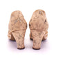 1930s Blush Pink Brocade T Bar Shoes by Sorosis UK 4.5