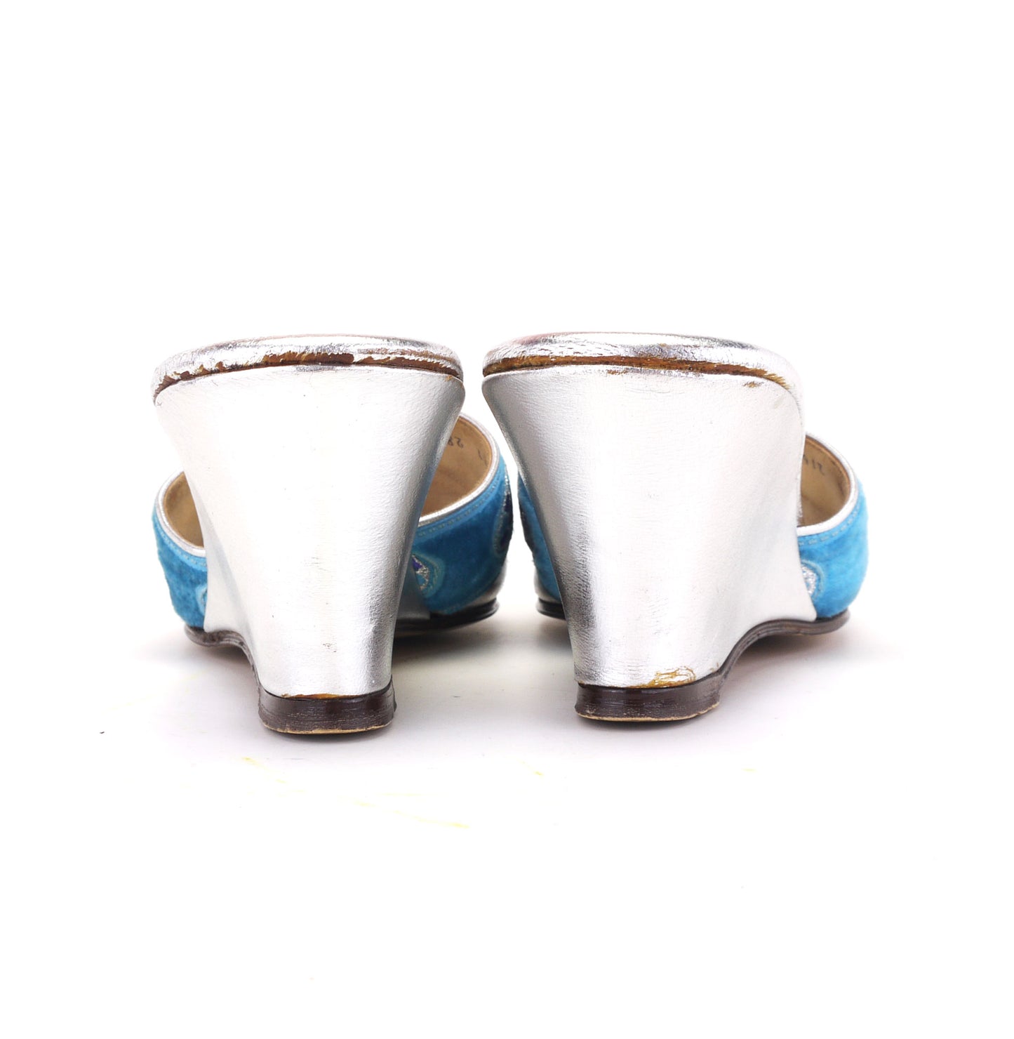 1960s Silver & Turquoise Wedges by Stacey UK 4