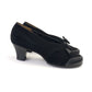 1940s Black Suede Lastex Pumps by Styleez UK 6