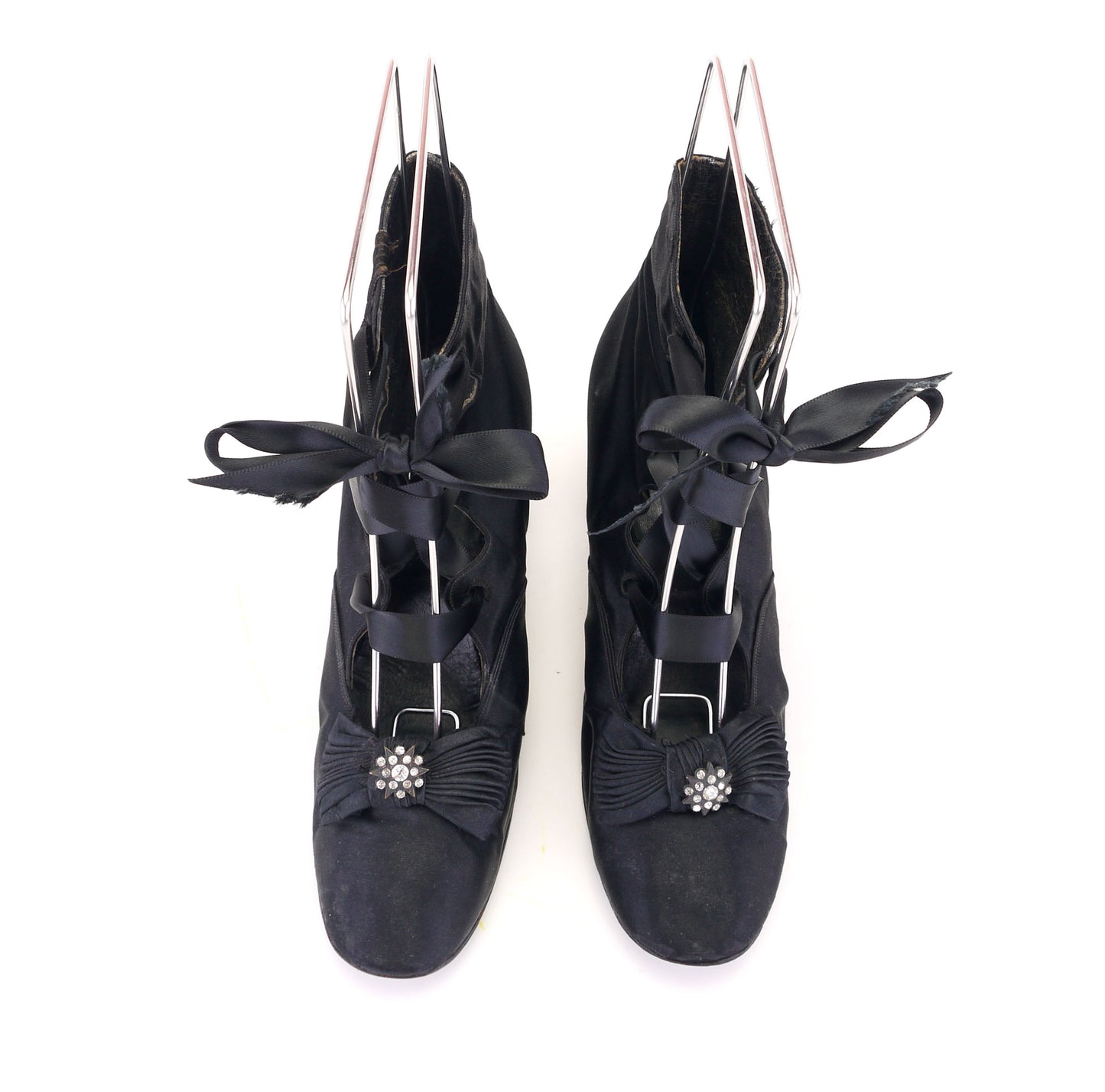 1910s Black Silk Tango Boots UK 2