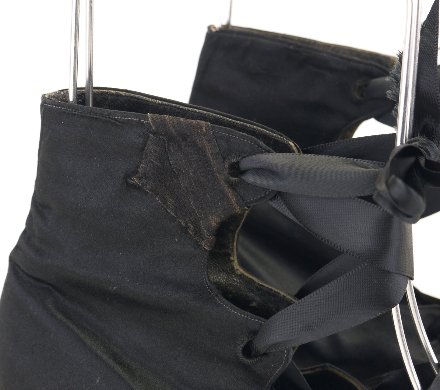 1910s Black Silk Tango Boots UK 2