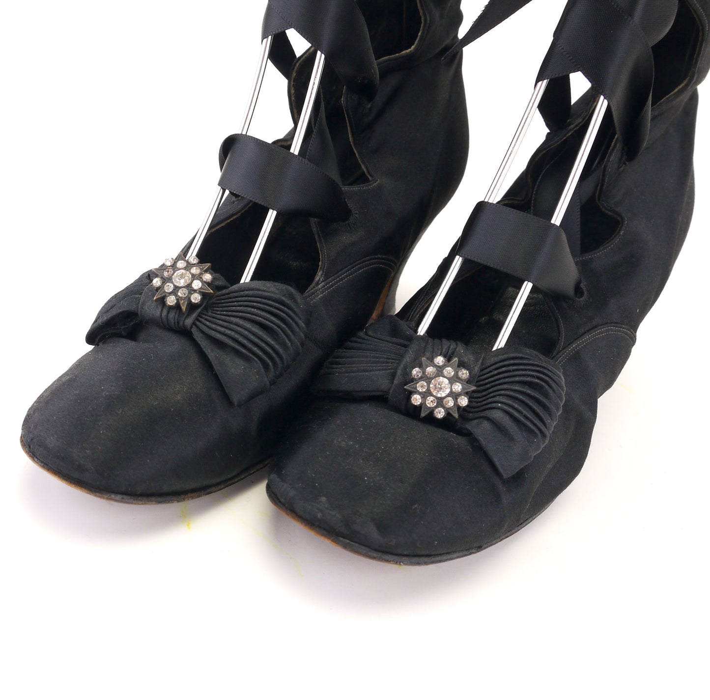 1910s Black Silk Tango Boots UK 2