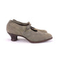 1920s Sage Green Brogued Bar Shoes by Tannar UK 6
