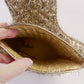 Incredible 1960s Gold Tinsel Bootee Slippers UK 5.5