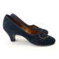 1950s Navy Suede Cocktail Pumps by Troylings UK 4.5