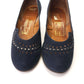 1950s Navy Suede Cocktail Pumps by Troylings UK 4.5