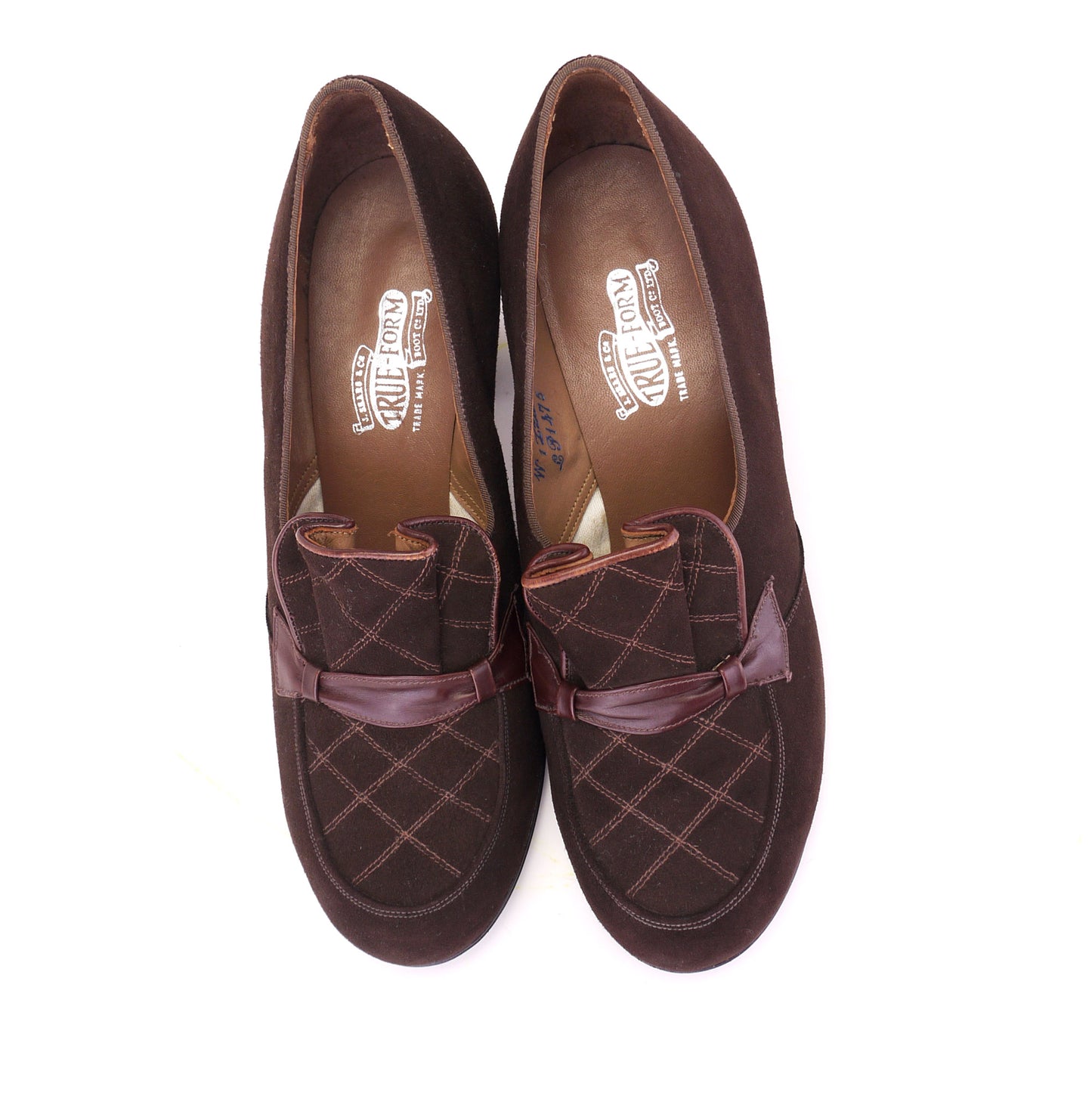 1940s Deadstock CC41 Brown Loafer Heels by Trueform UK 4.5