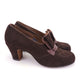 1940s Deadstock CC41 Brown Loafer Heels by Trueform UK 4.5