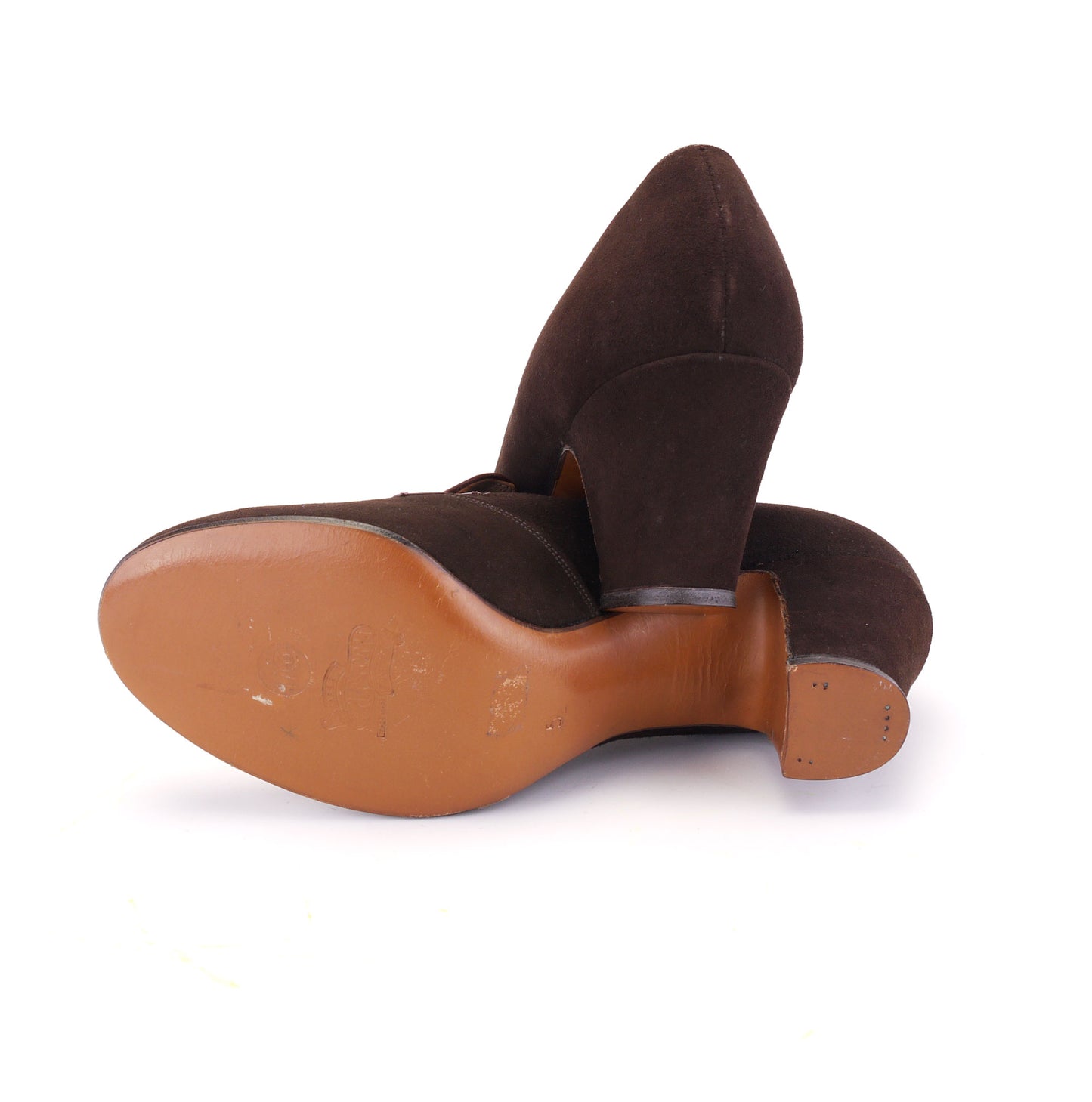 1940s Deadstock CC41 Brown Loafer Heels by Trueform UK 4.5
