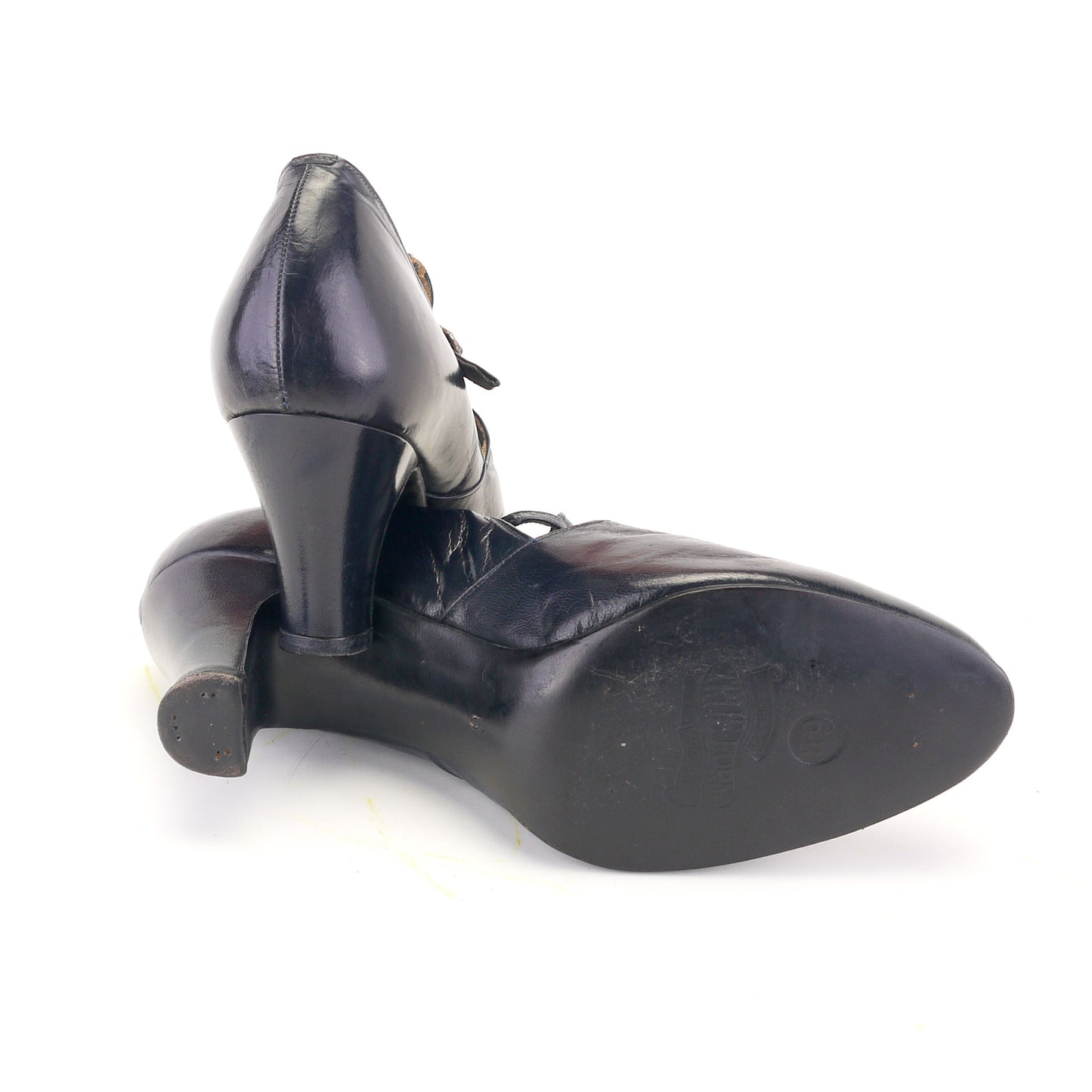 1930s Trueform Navy Pumps w Cutouts UK 6