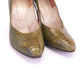 1950s Green Lizard Stiletto Heel Pumps UK 4